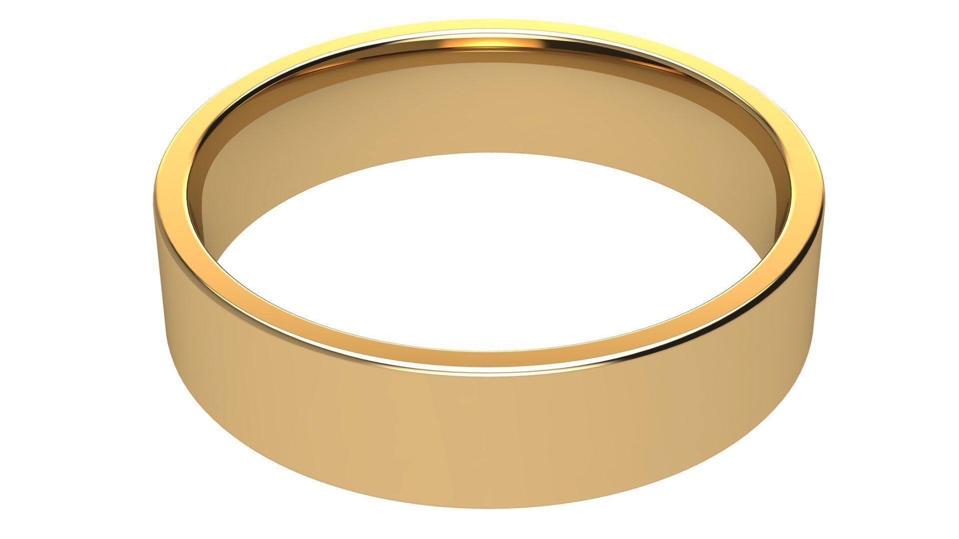 Flat Wedding Band 5 mm wide 3D print model_4