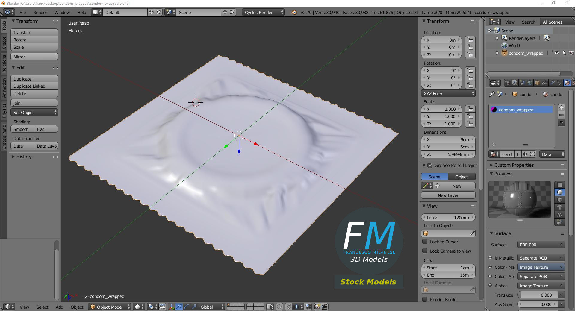 Condom wrapped 3D model_9