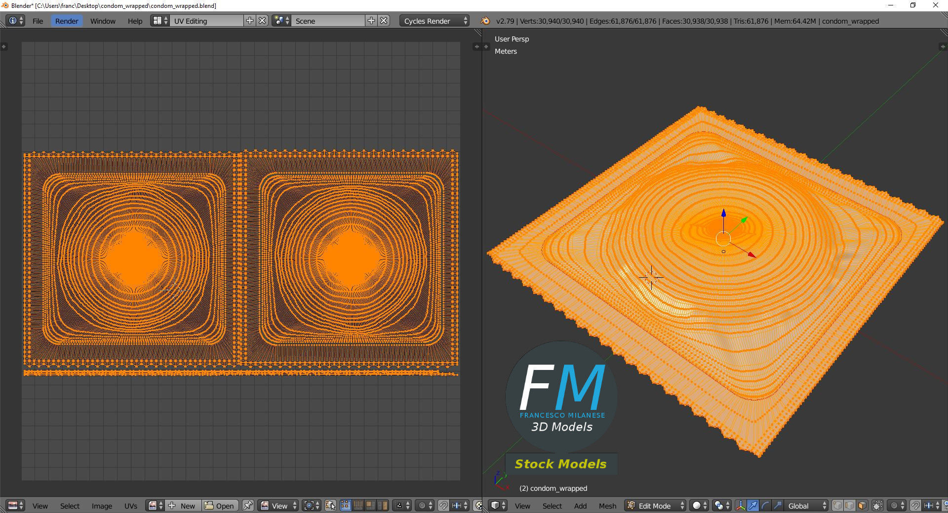 Condom wrapped 3D model_10