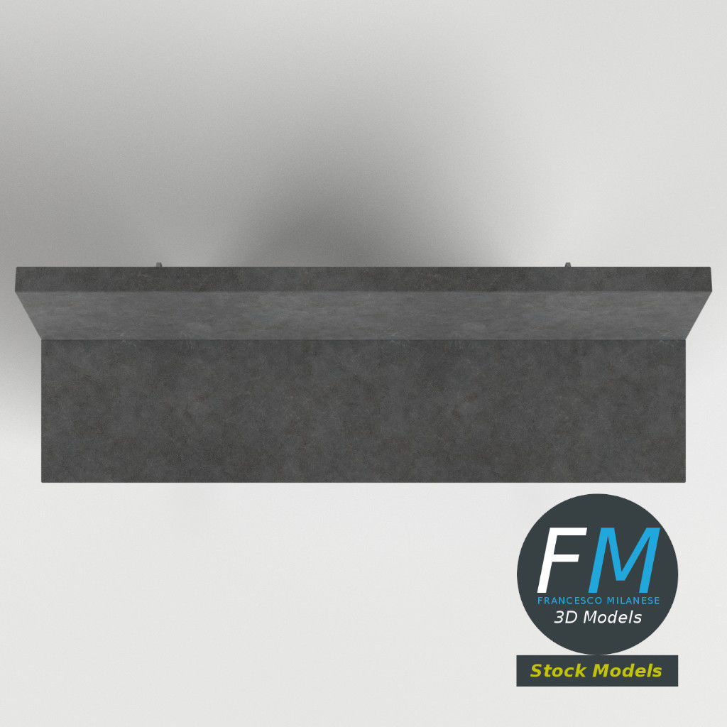 Concrete garden bench 2 3D model_6