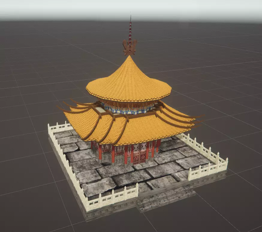 RoundPavilionRoofPalace chinese pagoda 3D model_0