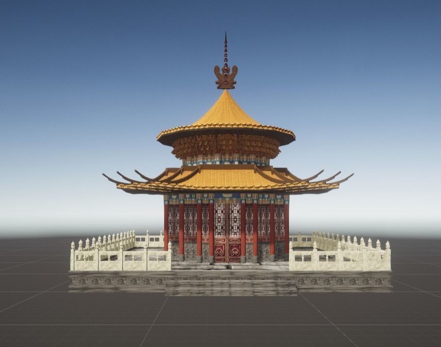 RoundPavilionRoofPalace chinese pagoda 3D model_1