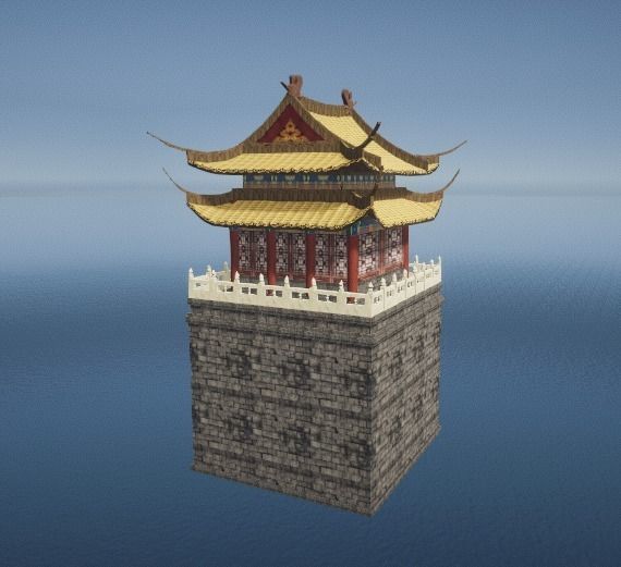 Chines city wall 3D model_1