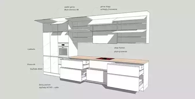 Kitchen electric oven with stainless steel finish