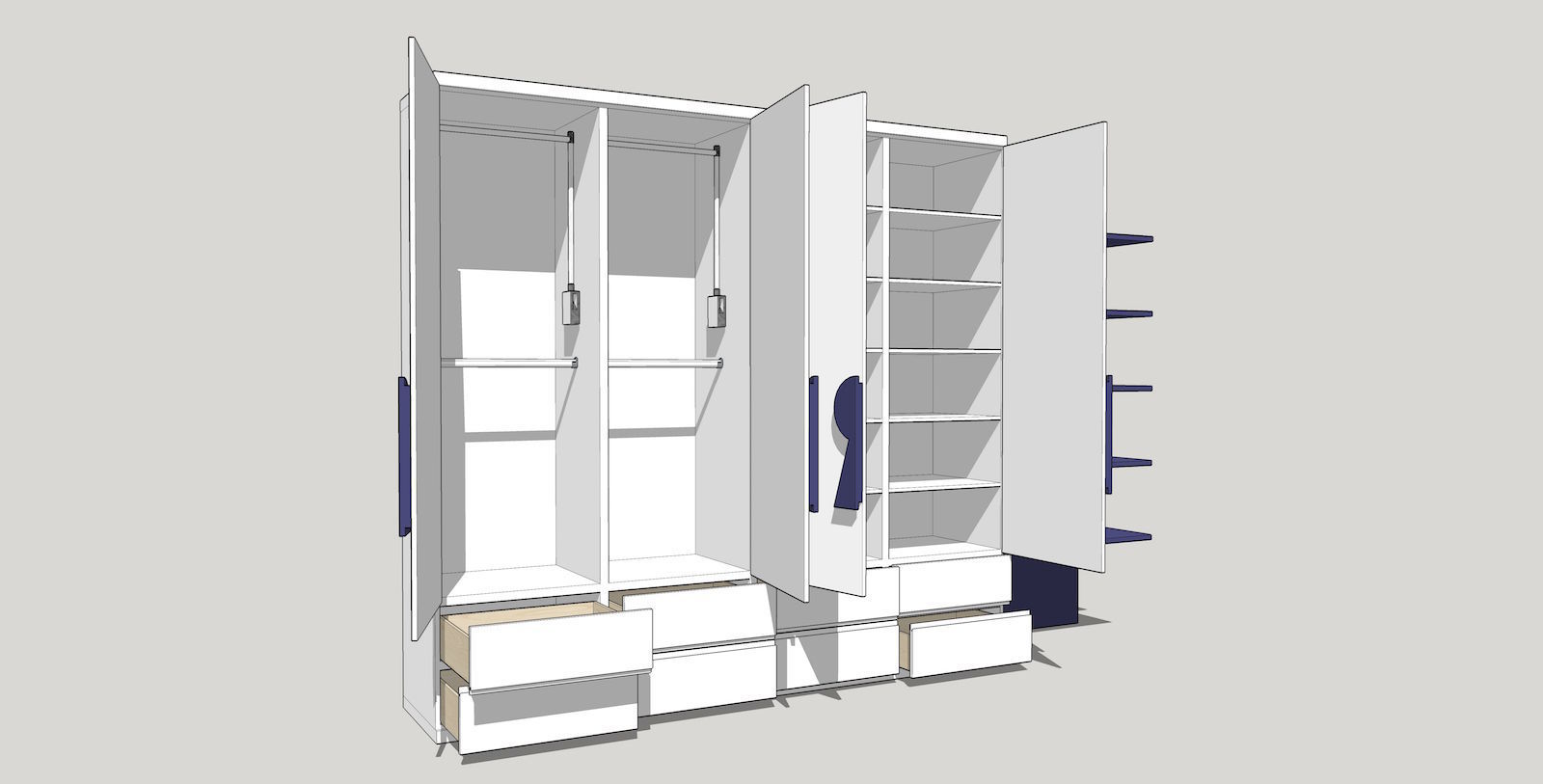 Modern Wardrobe 3D model_2