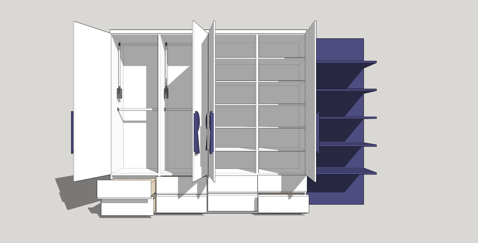 Modern Wardrobe 3D model_1