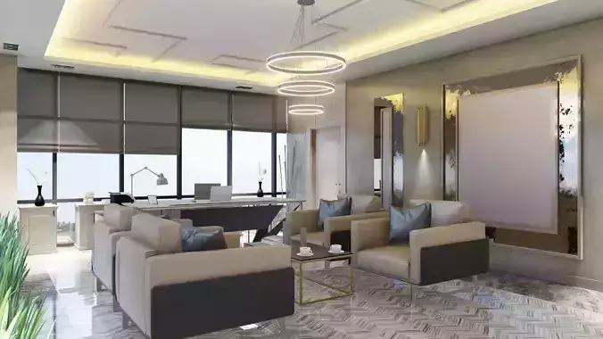 Modern Office Interior 3D