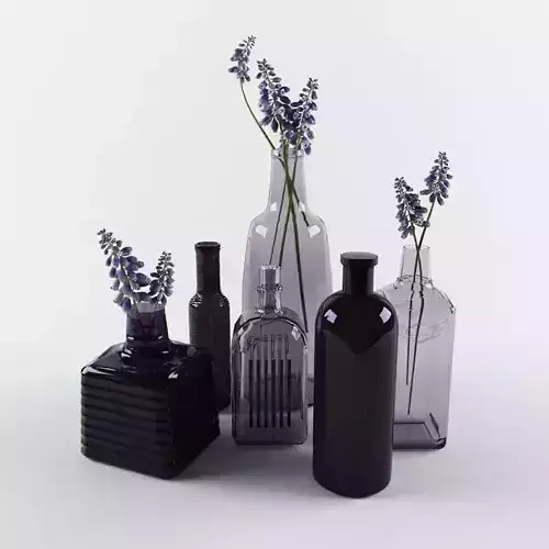 decorative bottles 3D model