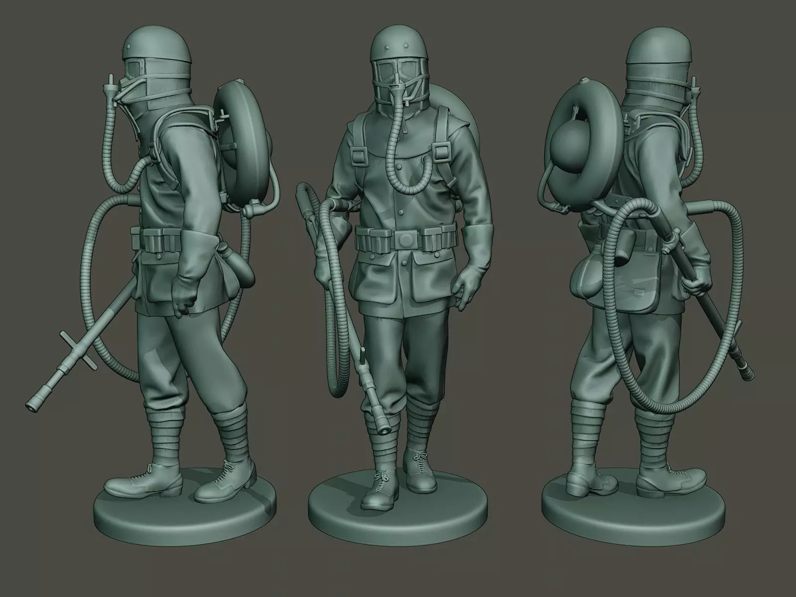 German soldier ww1 walk G5 3D print model