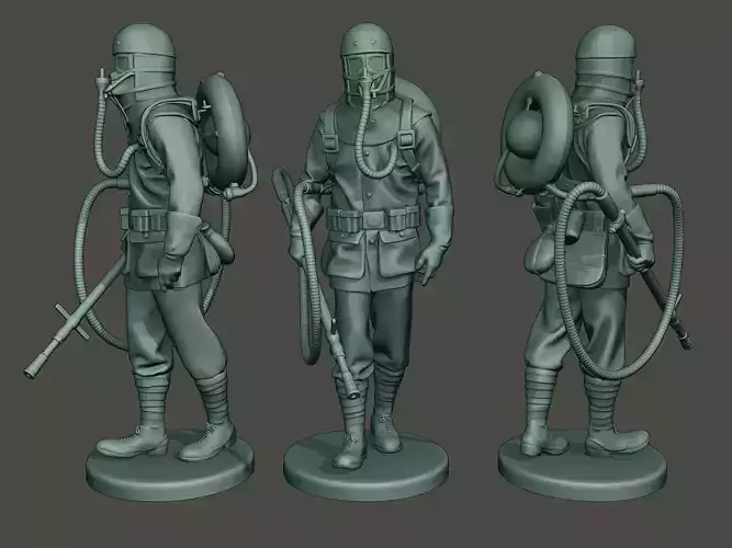 German soldier ww1 walk G5 3D print model