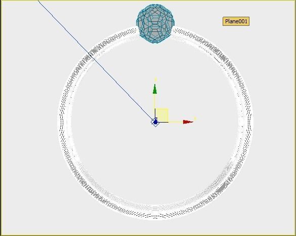 Golden ring with diamond 3D model_3