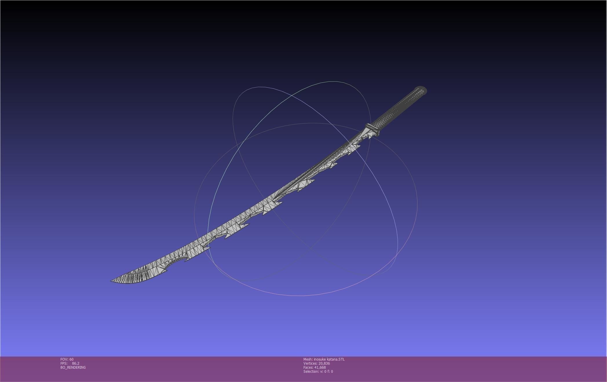 Demon Slayer Inosuke Katanas Printable Model 3D print model_5