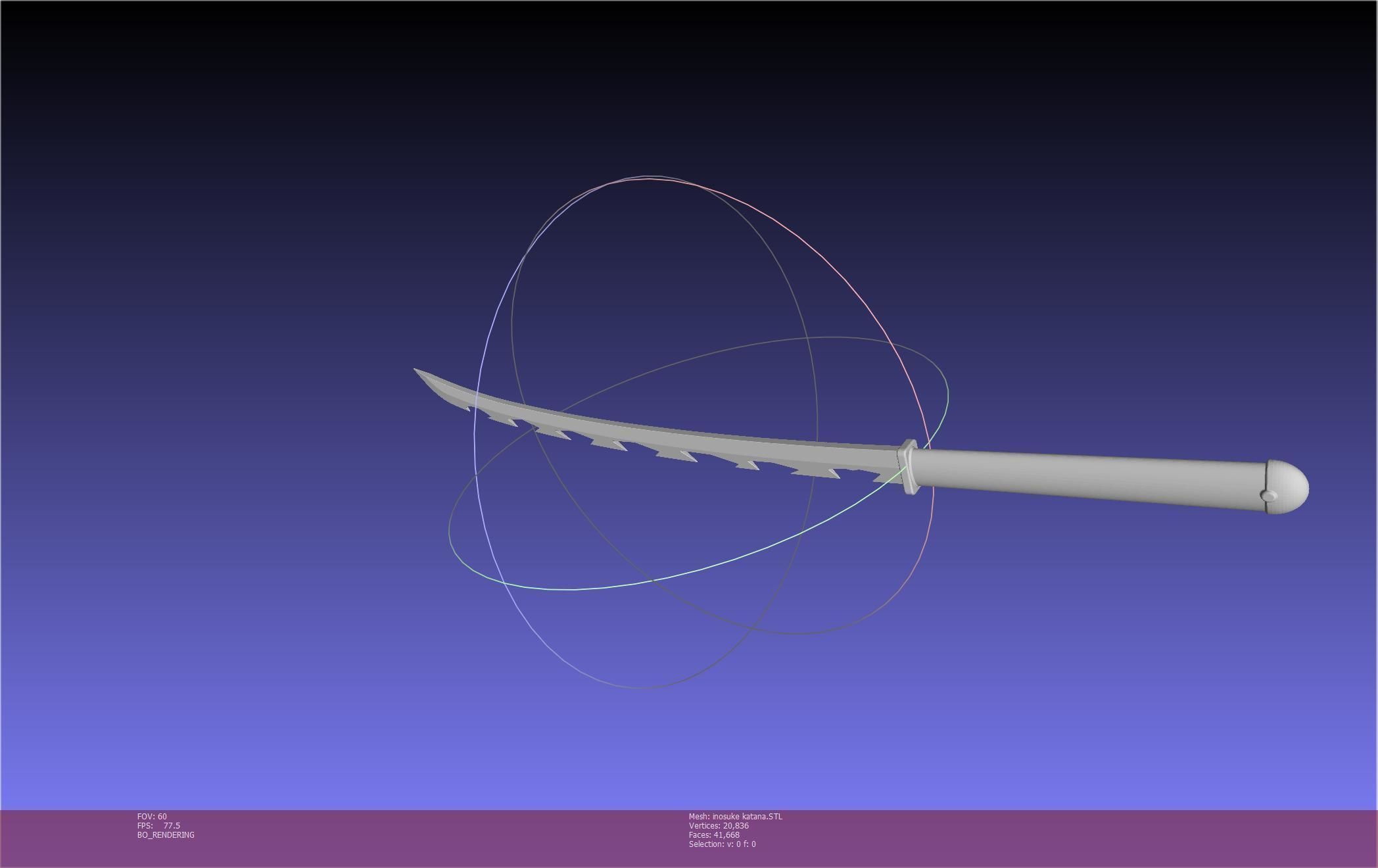 Demon Slayer Inosuke Katanas Printable Model 3D print model_39