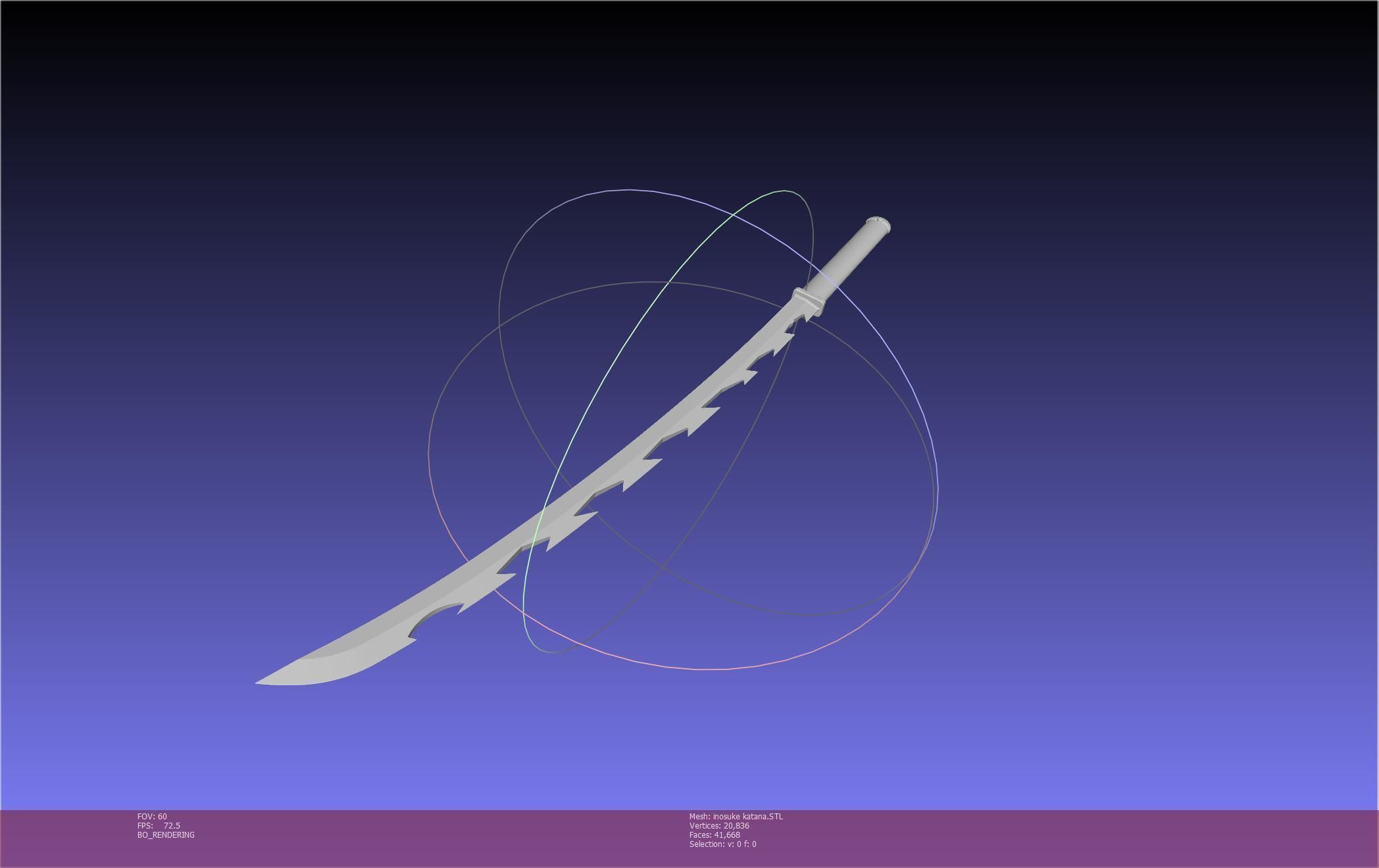 Demon Slayer Inosuke Katanas Printable Model 3D print model_68