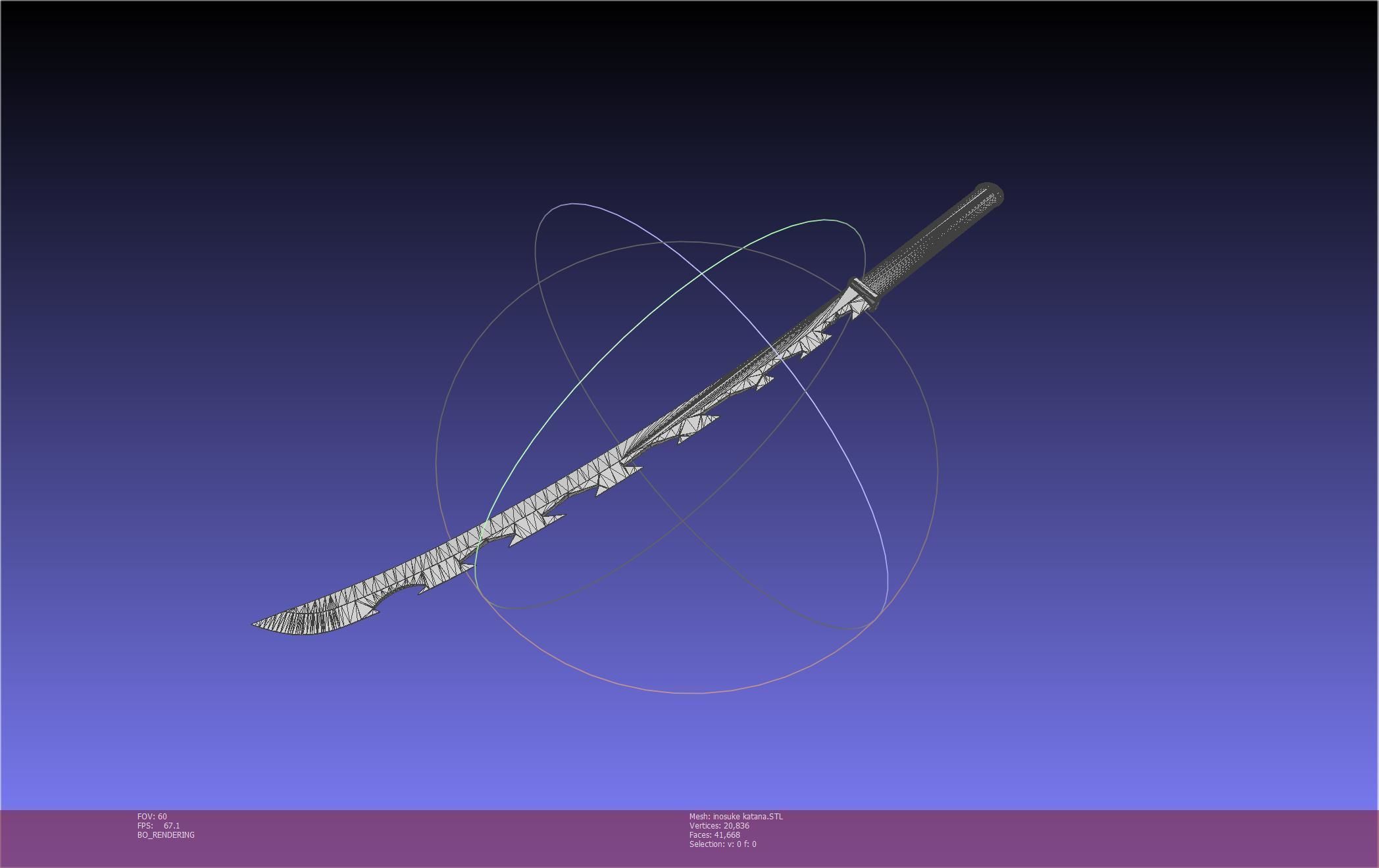 Demon Slayer Inosuke Katanas Printable Model 3D print model_6