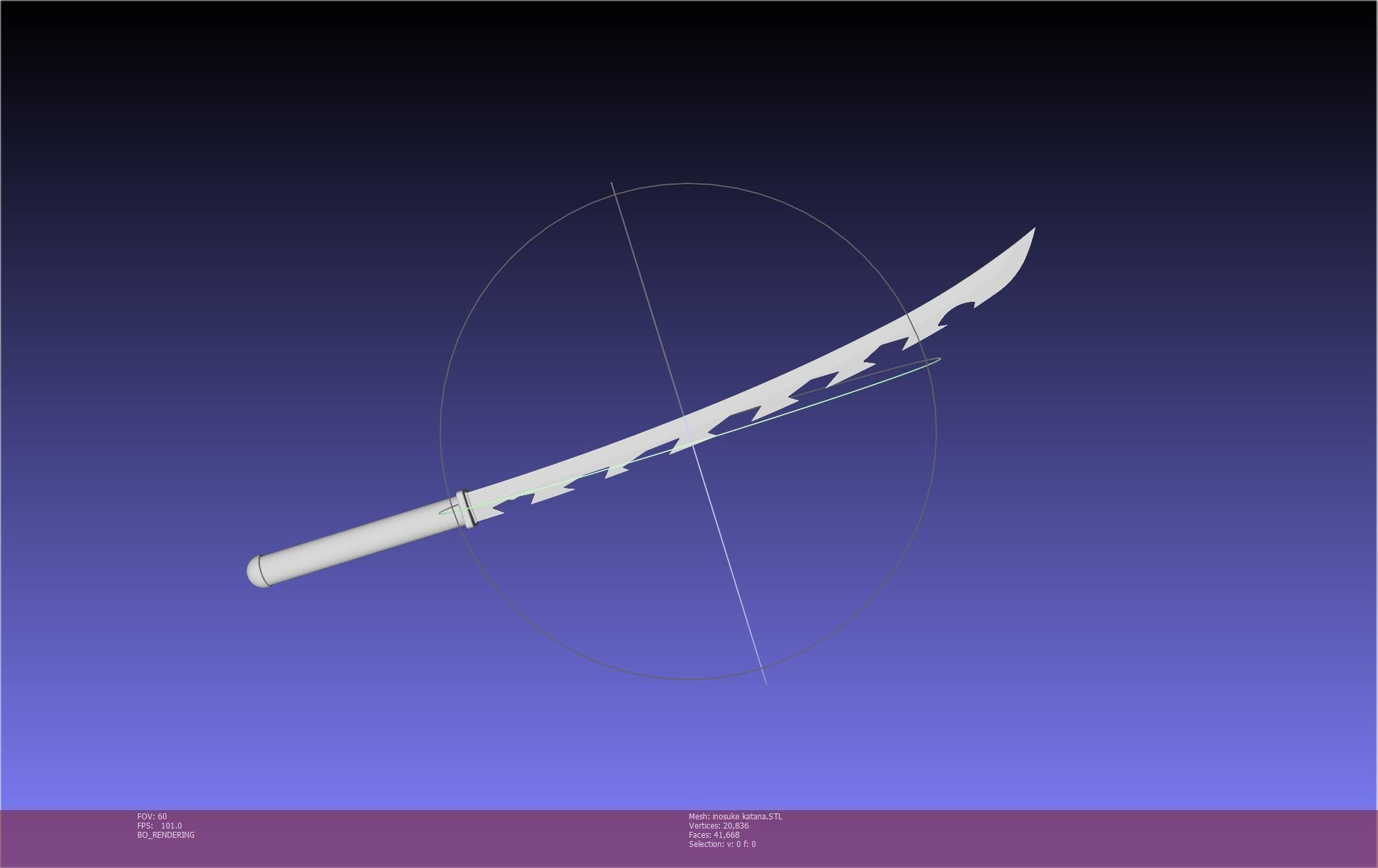 Demon Slayer Inosuke Katanas Printable Model 3D print model_12