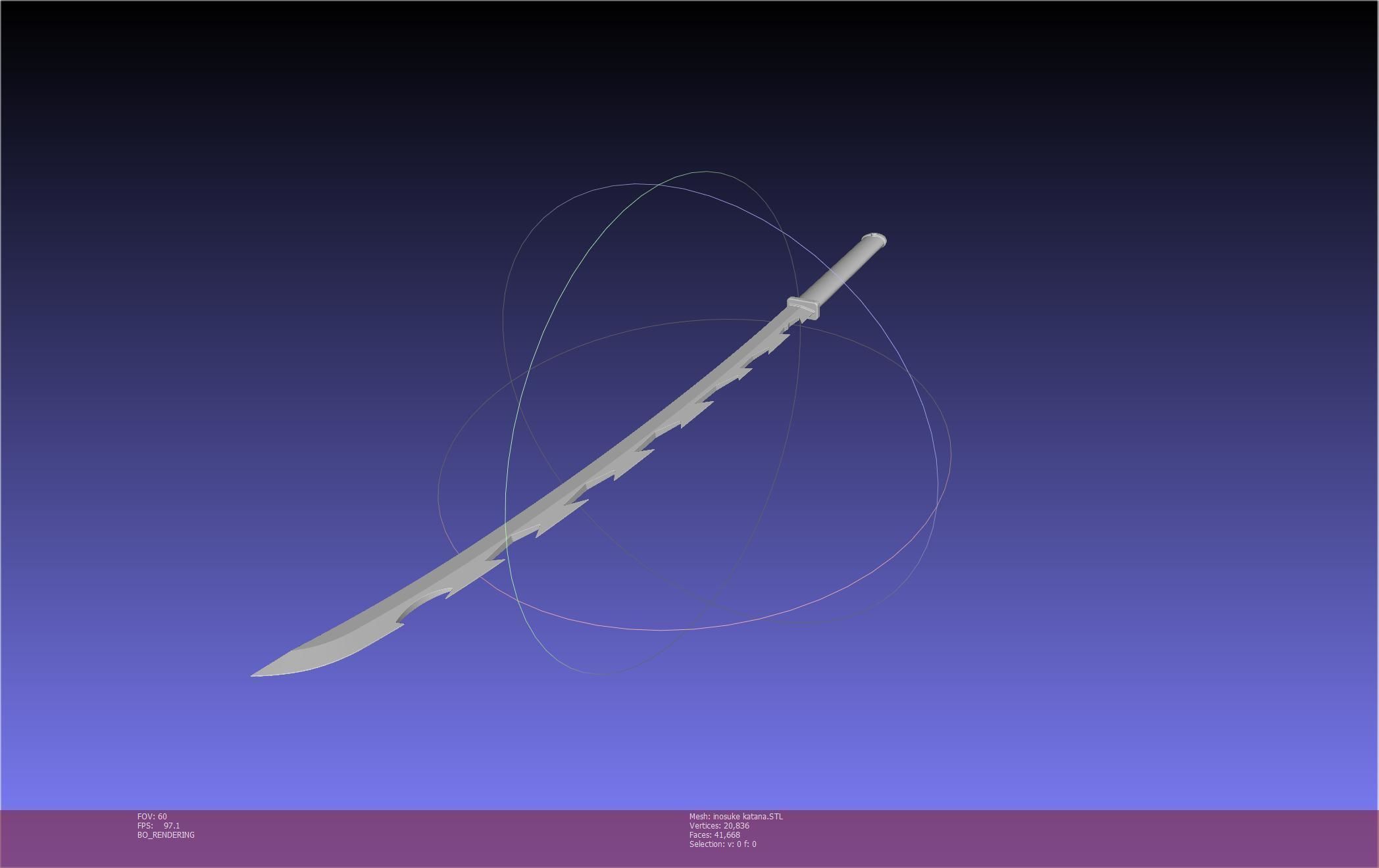 Demon Slayer Inosuke Katanas Printable Model 3D print model_56