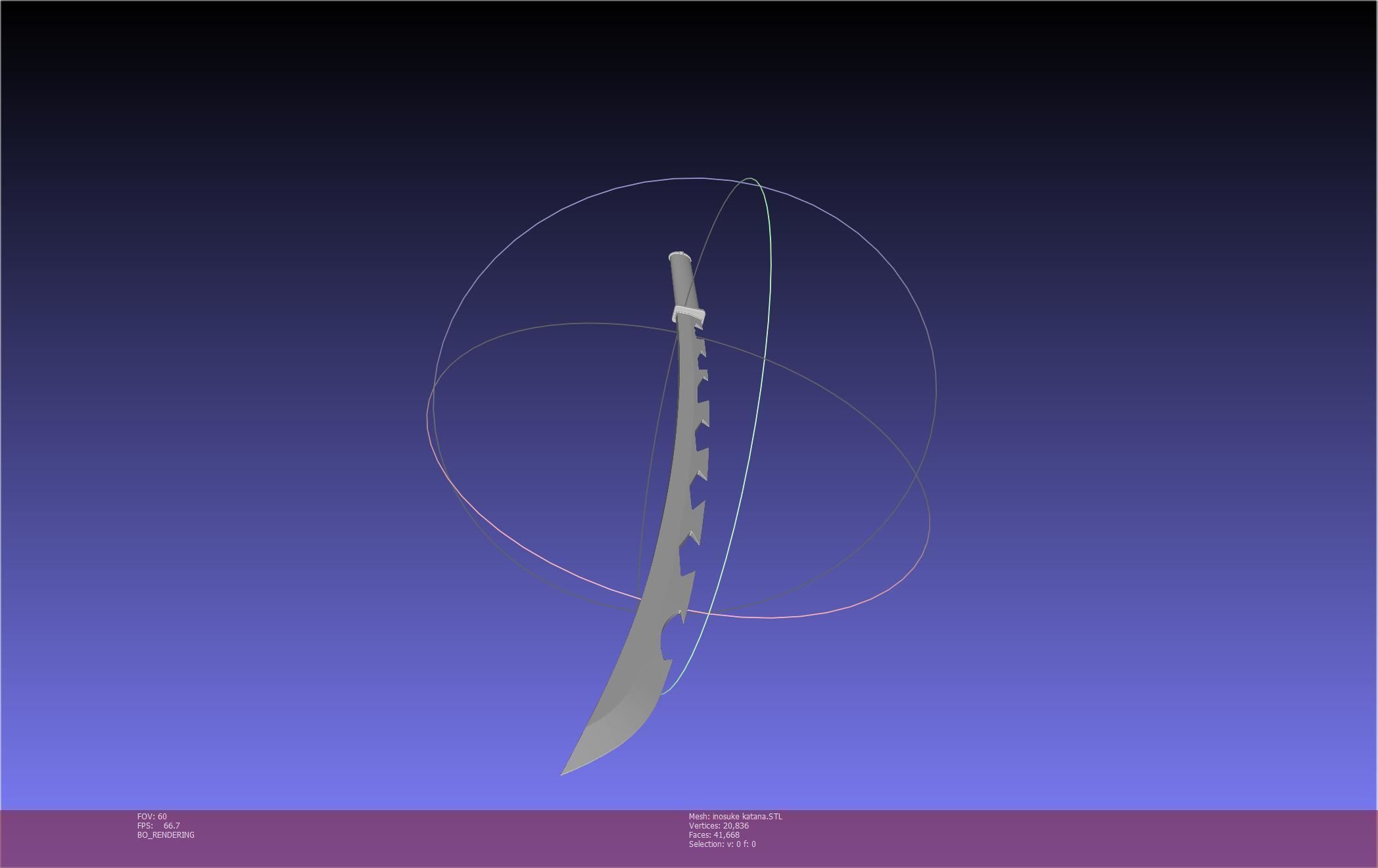 Demon Slayer Inosuke Katanas Printable Model 3D print model_69