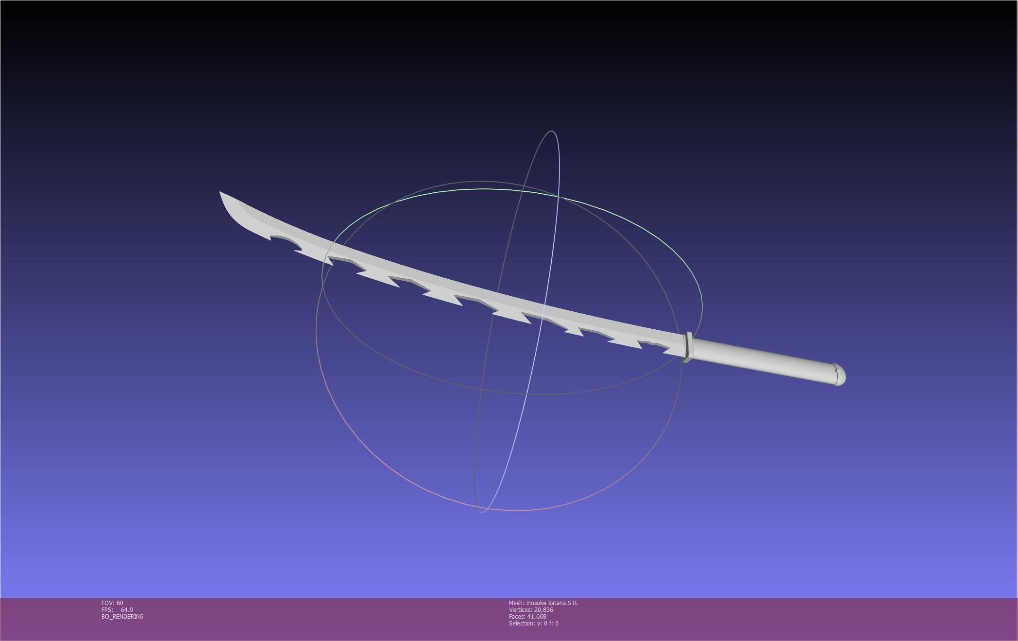 Demon Slayer Inosuke Katanas Printable Model 3D print model_47