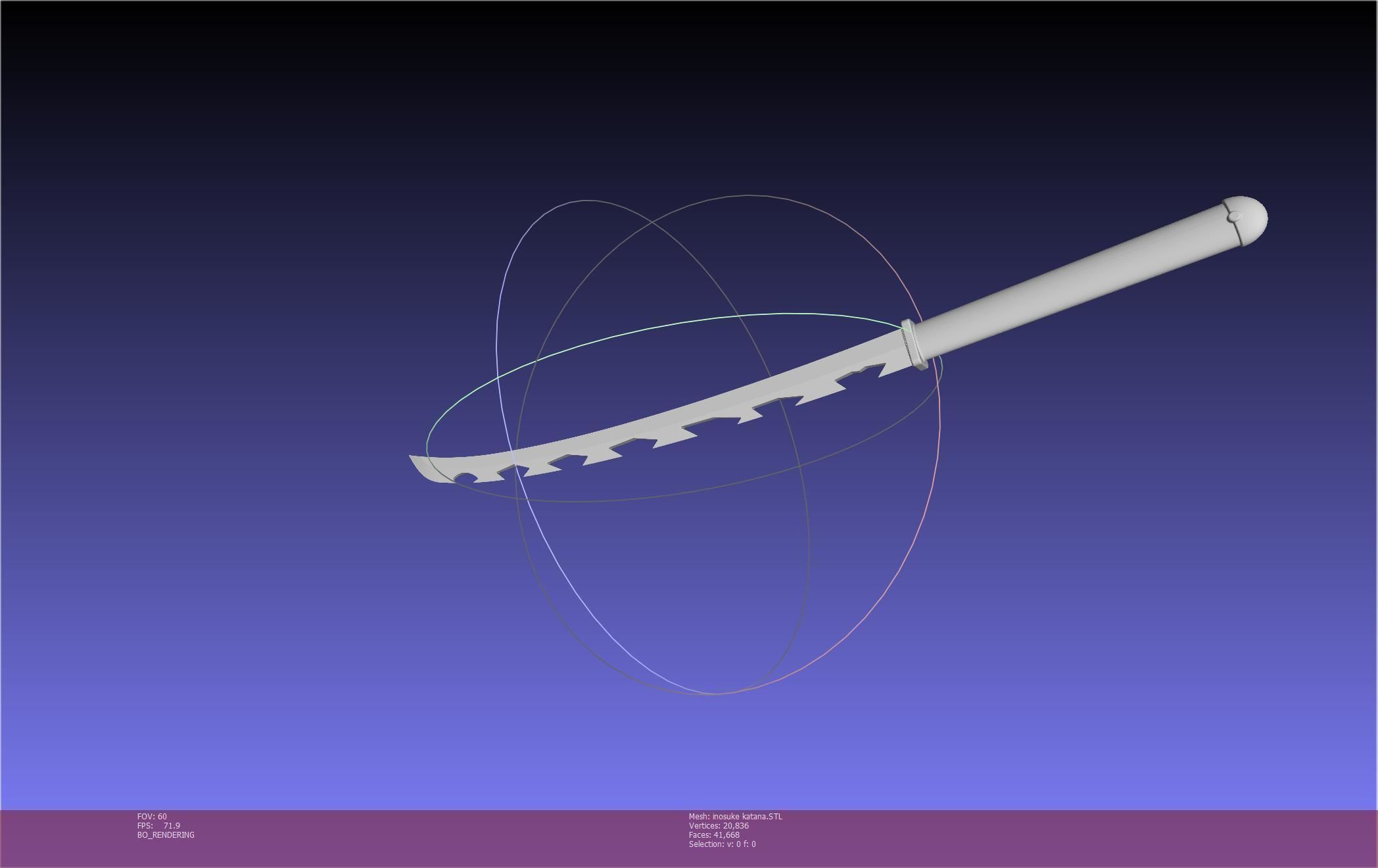 Demon Slayer Inosuke Katanas Printable Model 3D print model_34