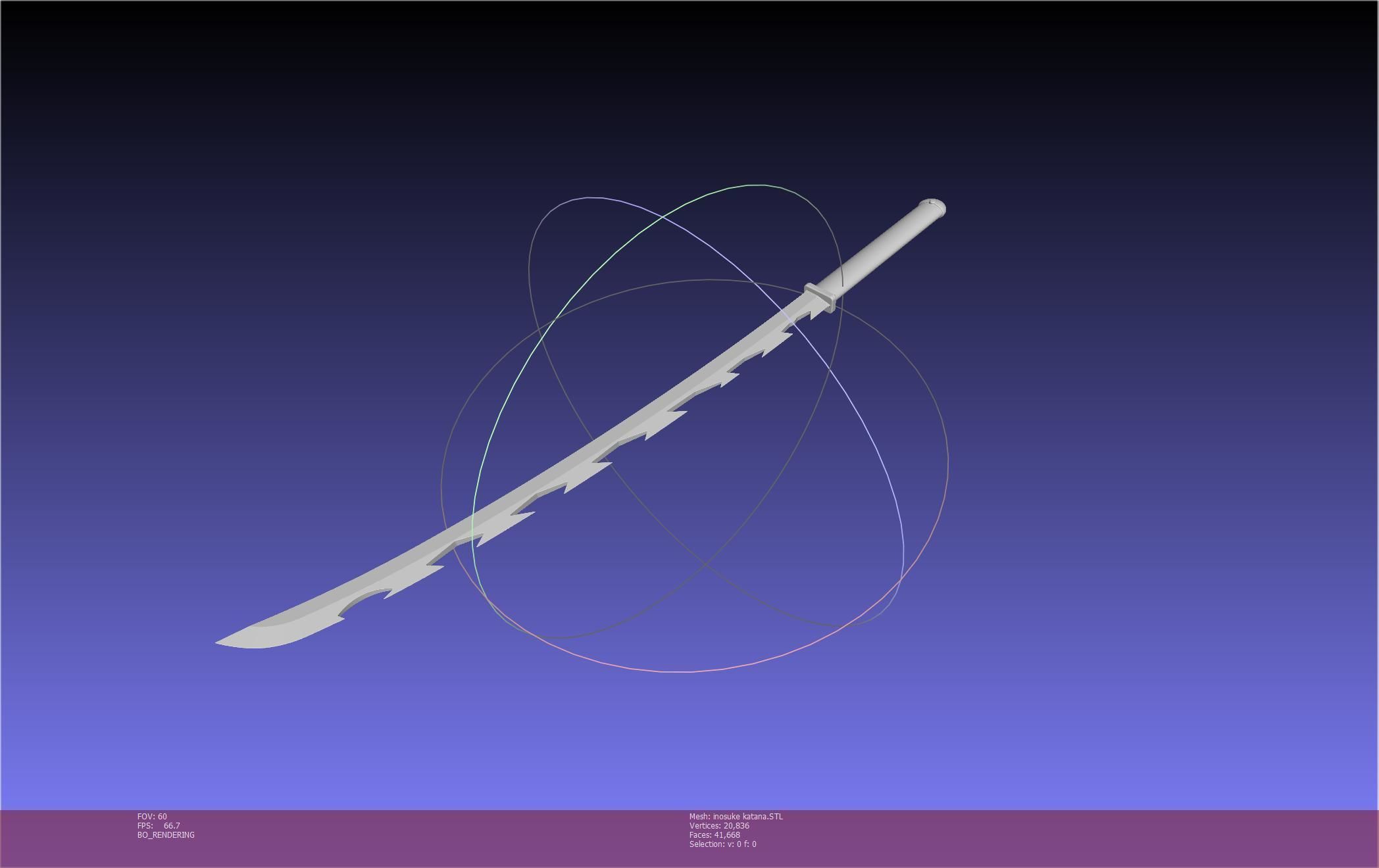 Demon Slayer Inosuke Katanas Printable Model 3D print model_4