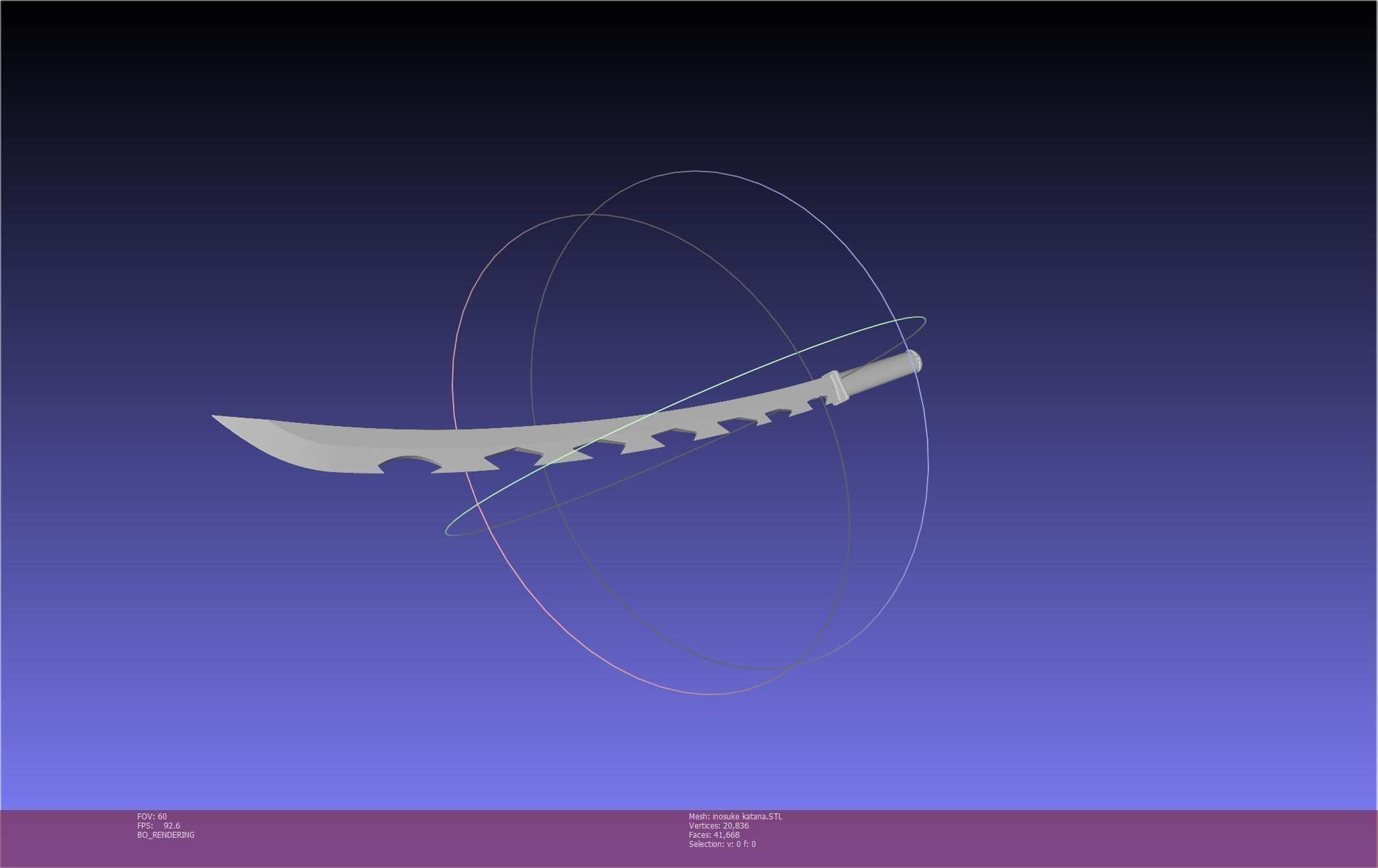 Demon Slayer Inosuke Katanas Printable Model 3D print model_46