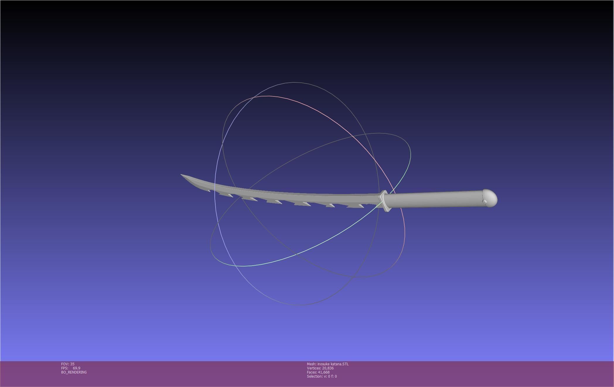 Demon Slayer Inosuke Katanas Printable Model 3D print model_91