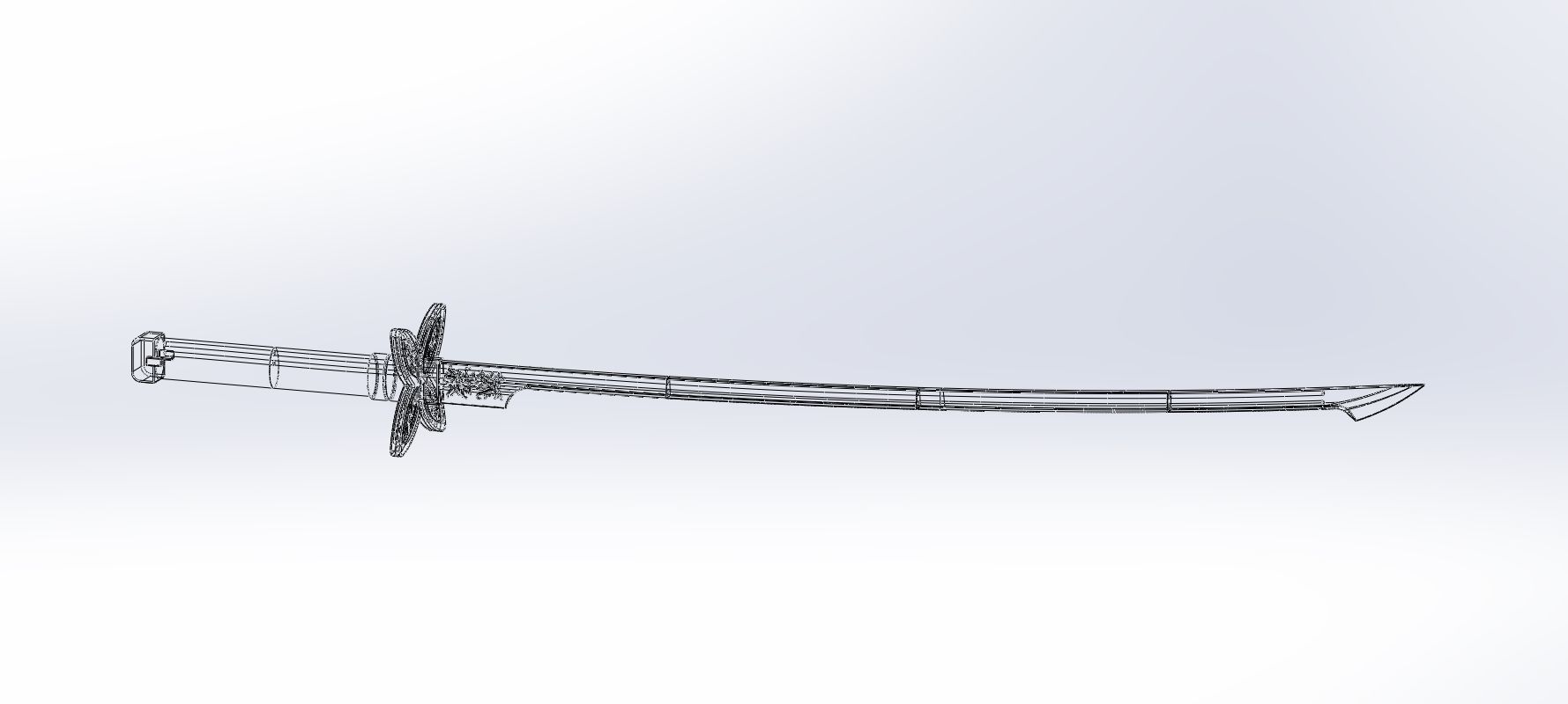 Demon Slayer Shinobu Katana And Scabbard Printable Assembly 3D print model_143