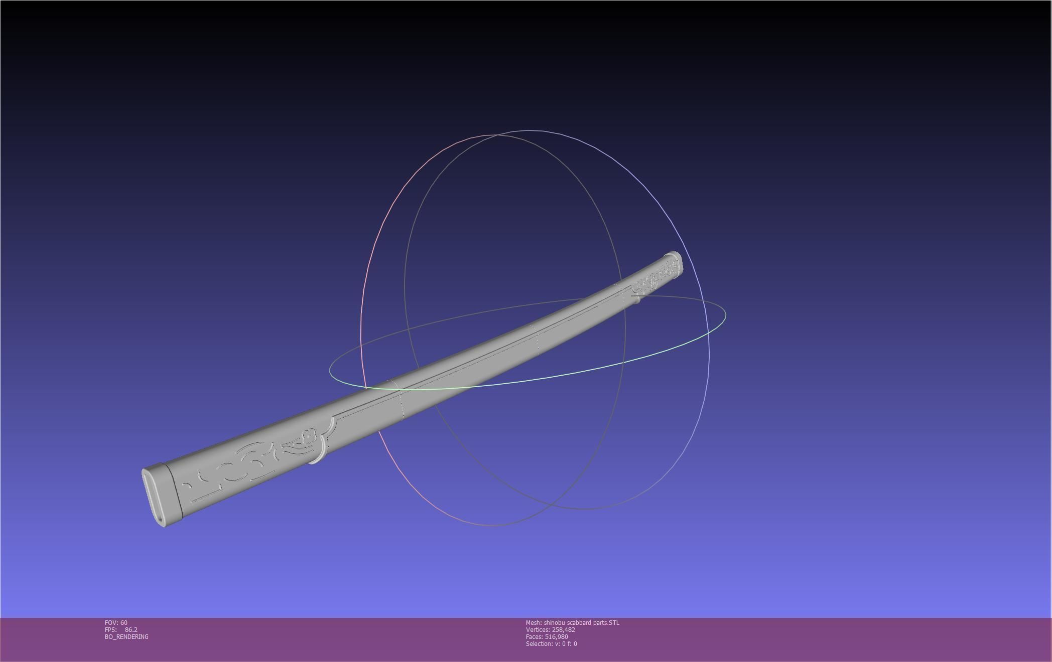 Demon Slayer Shinobu Katana And Scabbard Printable Assembly 3D print model_135