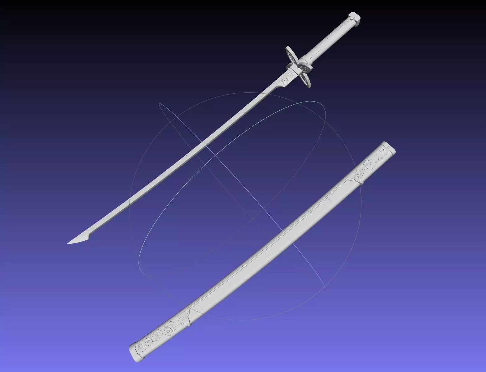 Demon Slayer Shinobu Katana And Scabbard Printable Assembly 3D print model_0