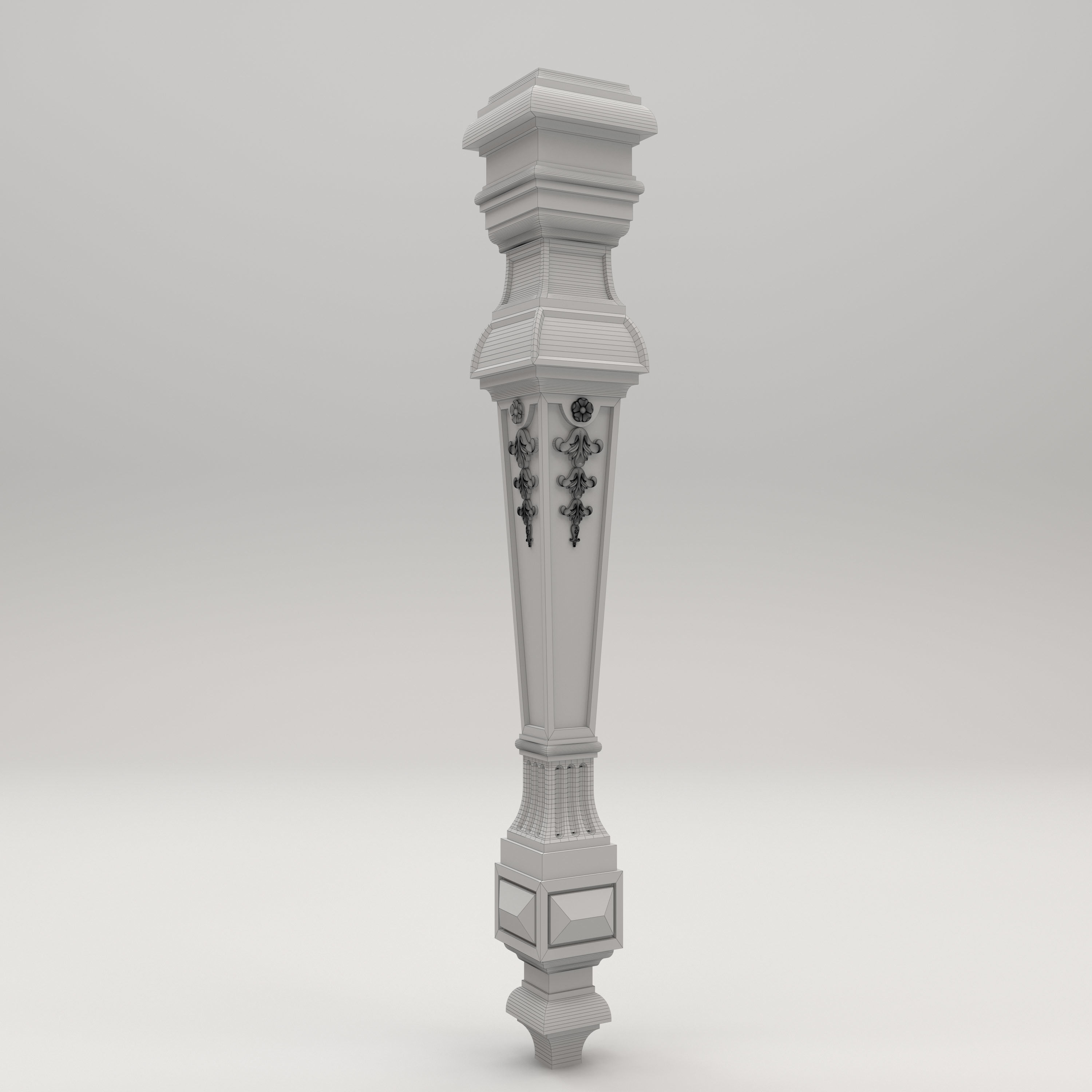 Carved Leg 3D model_3
