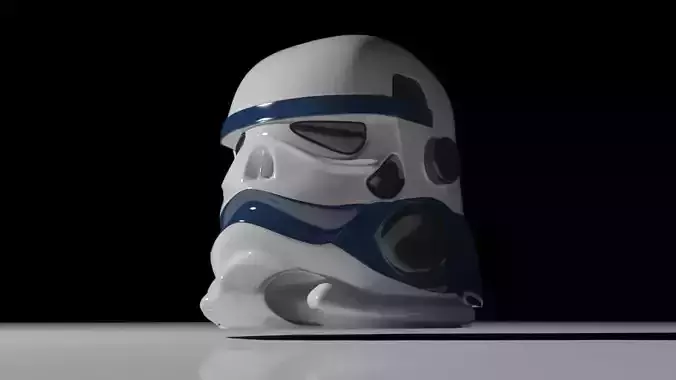 Custom design of StormTrooper helmet Star Wars Free 3D model