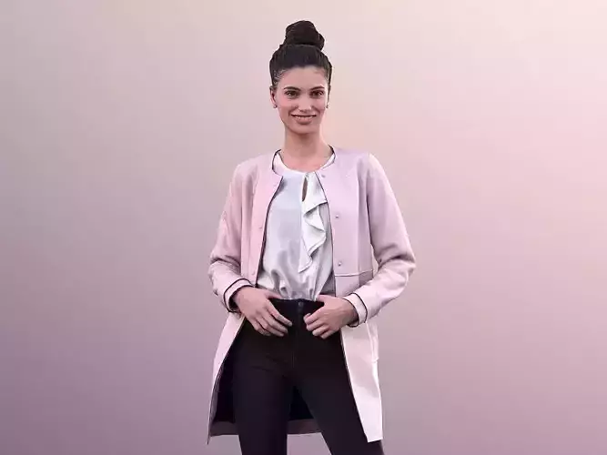 Myriam 10024 - Fashionable Standing Girl Low-poly 3D model