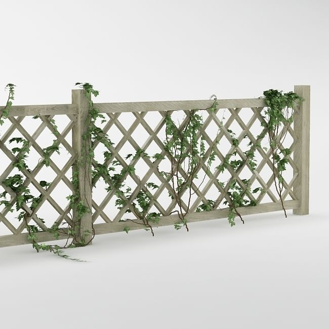 Fence 01 with ivy 3D model_1