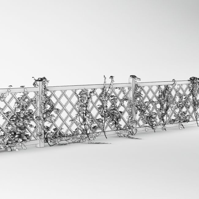 Fence 01 with ivy 3D model_4