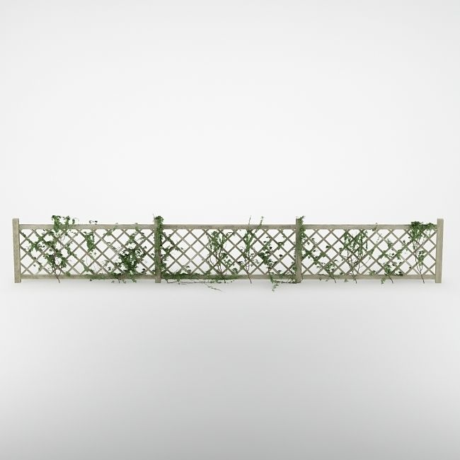 Fence 01 with ivy 3D model_3