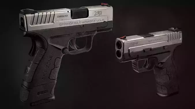 Springfield XD Mod2 Game Ready Low Poly Model
