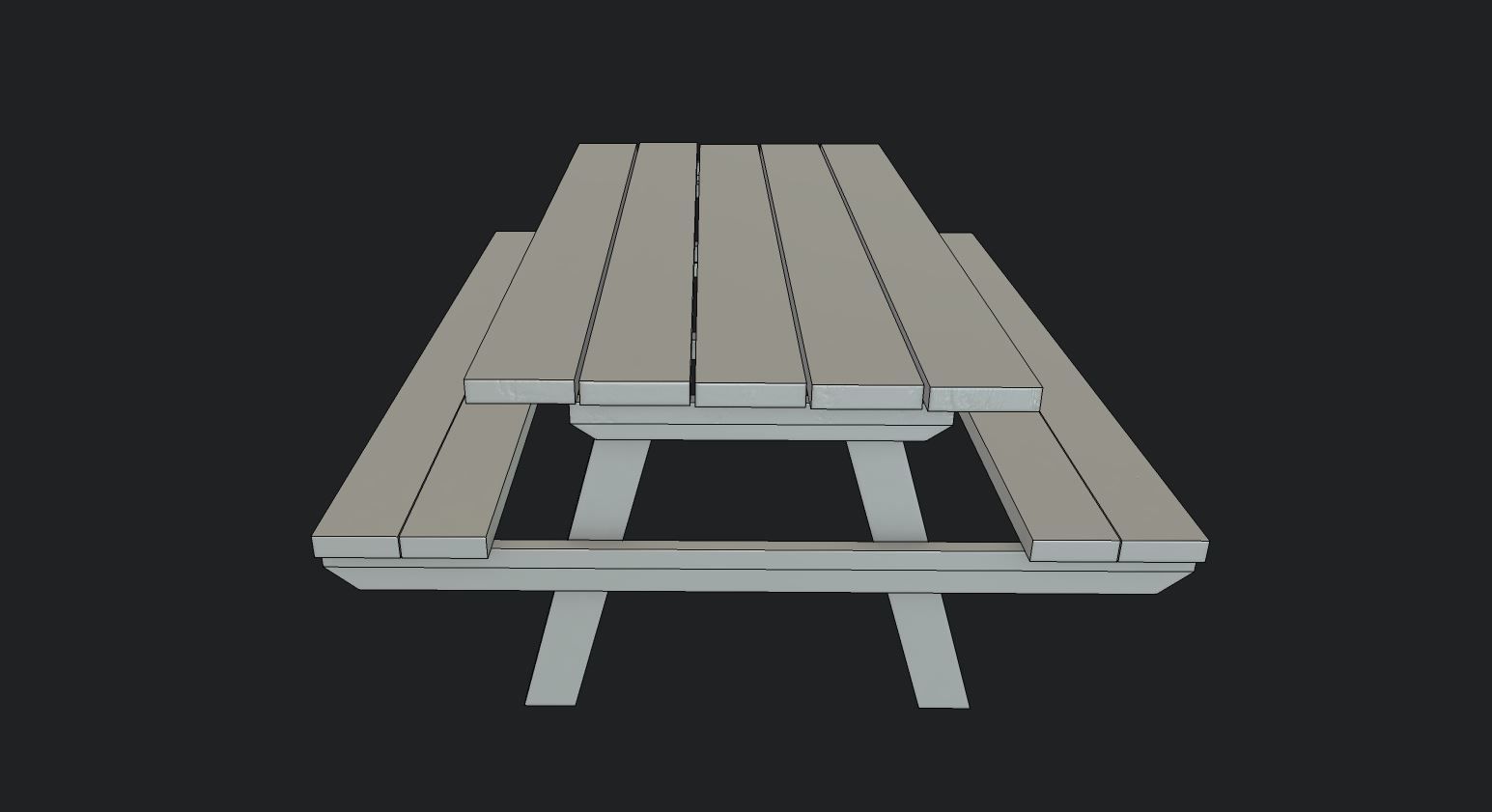 Table Bench Game Assets 3d Model pbr Texture Download Low-poly 3D model_6