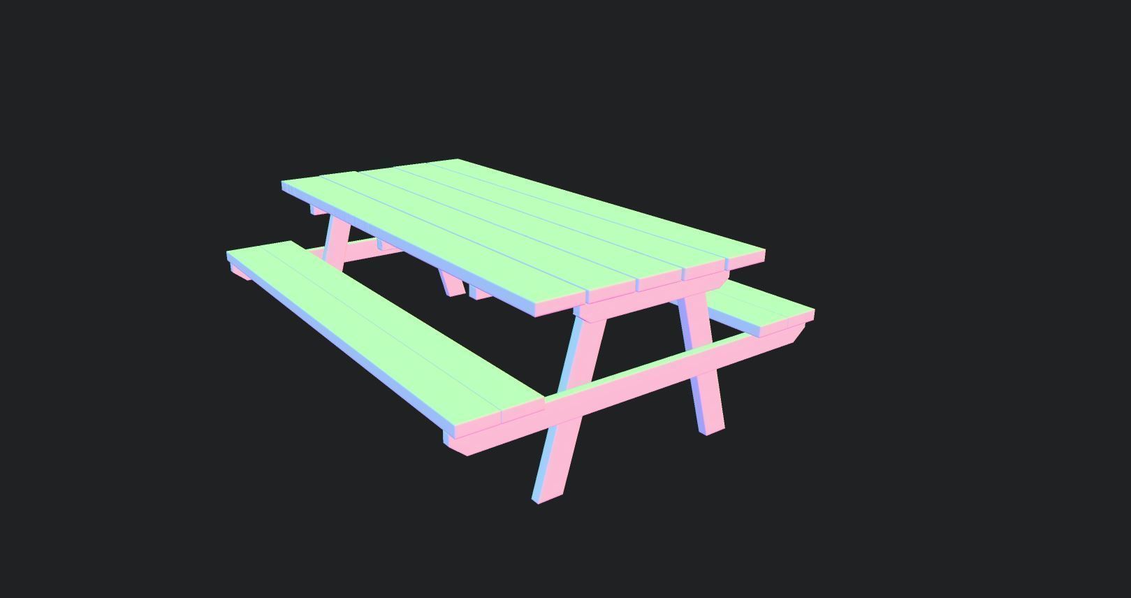 Table Bench Game Assets 3d Model pbr Texture Download Low-poly 3D model_9