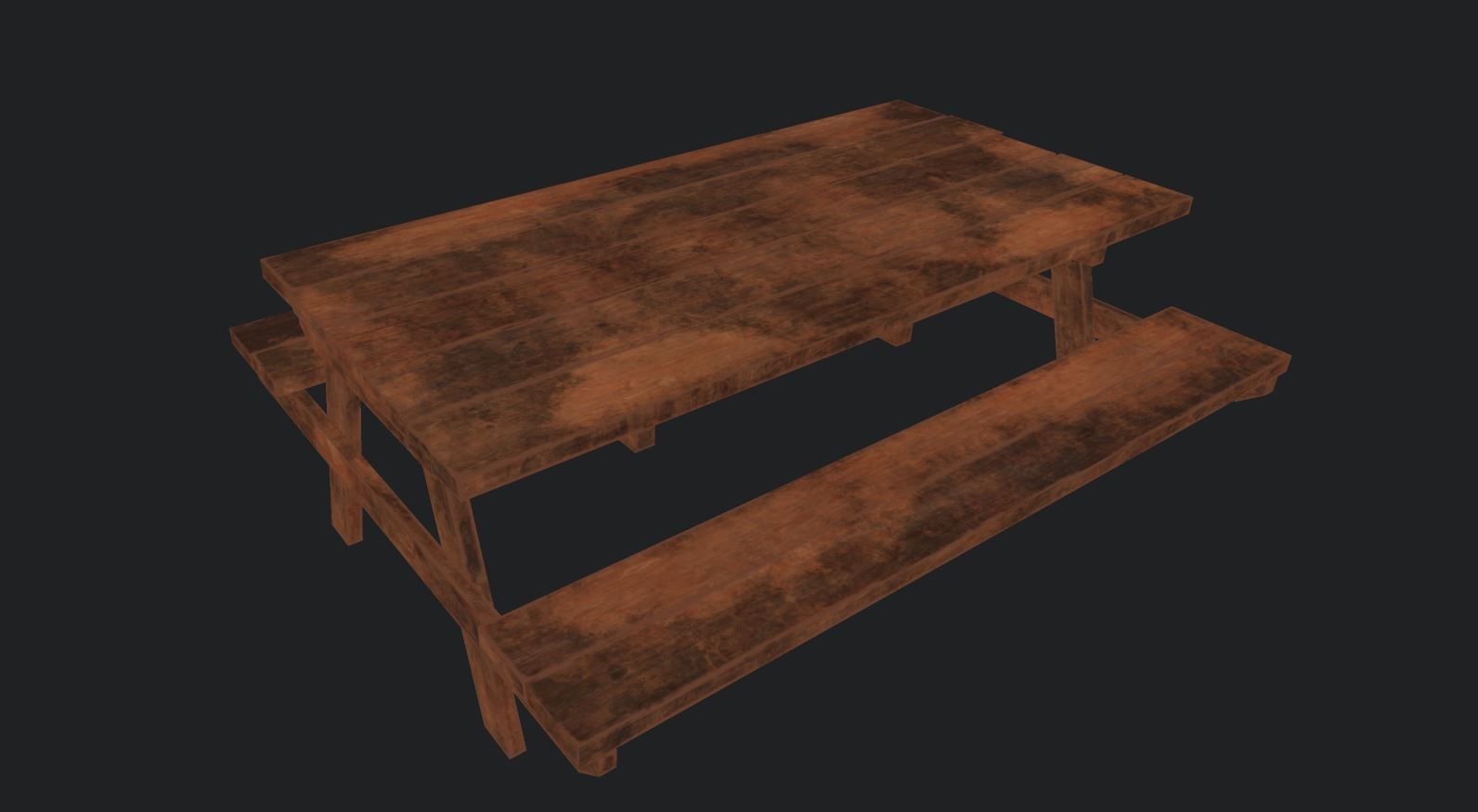 Table Bench Game Assets 3d Model pbr Texture Download Low-poly 3D model_8