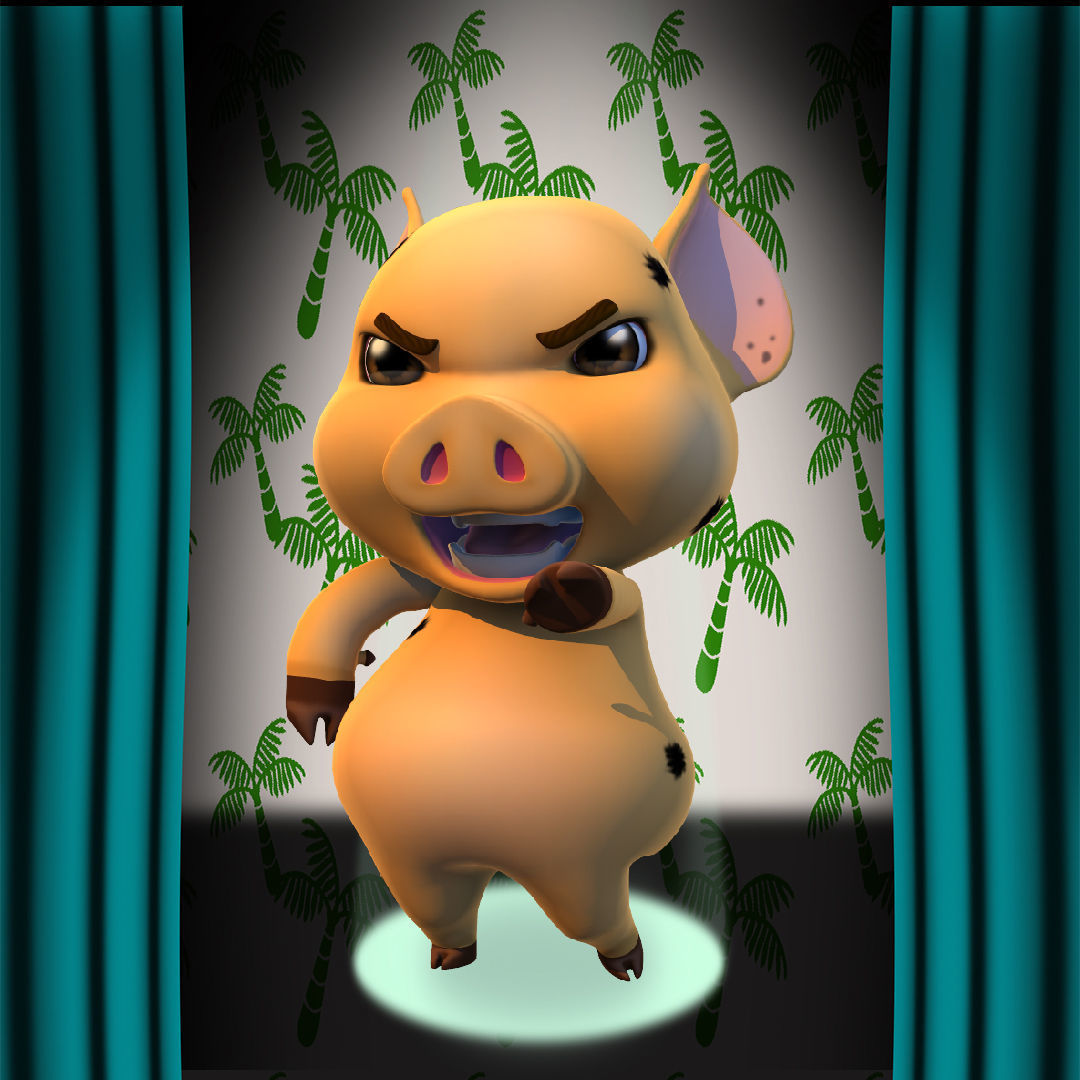 Hilly Bahamas Pig 3D model_3