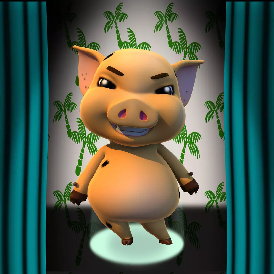 Hilly Bahamas Pig 3D model_0