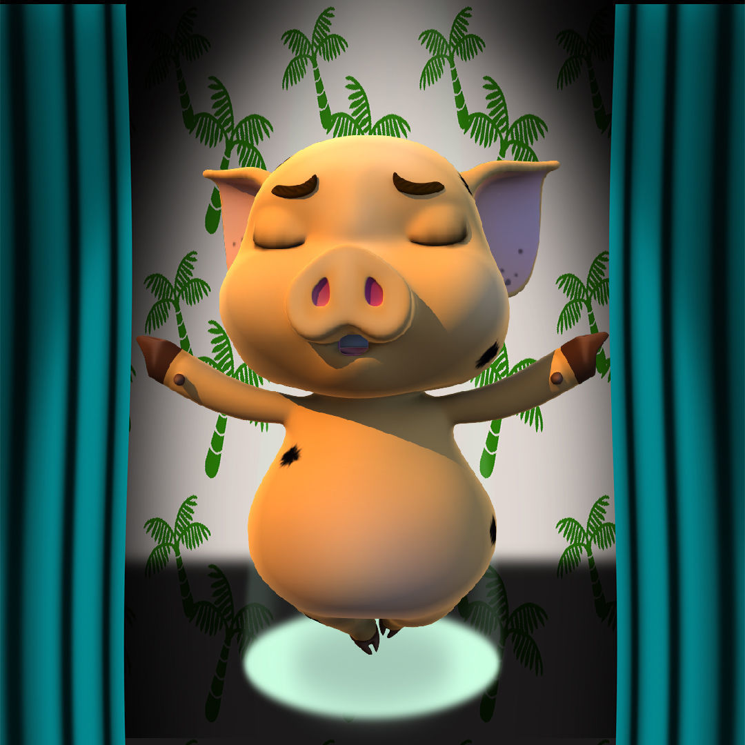 Hilly Bahamas Pig 3D model_4