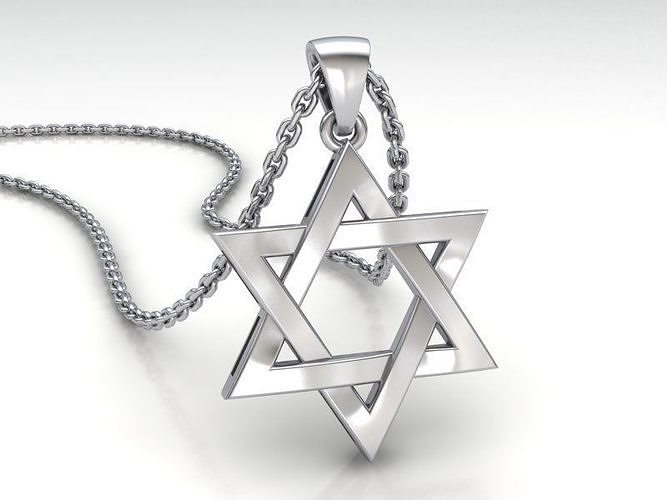  Star of David Pendant necklace 3dmodel 24mm size  3D print model
