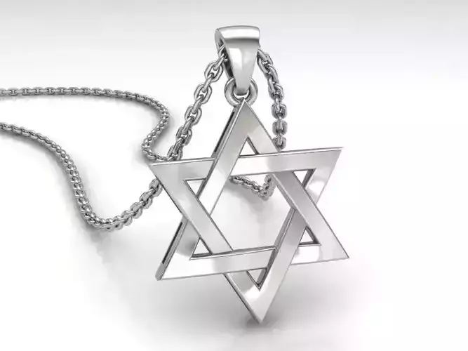  Star of David Pendant necklace 3dmodel 24mm size  3D print model