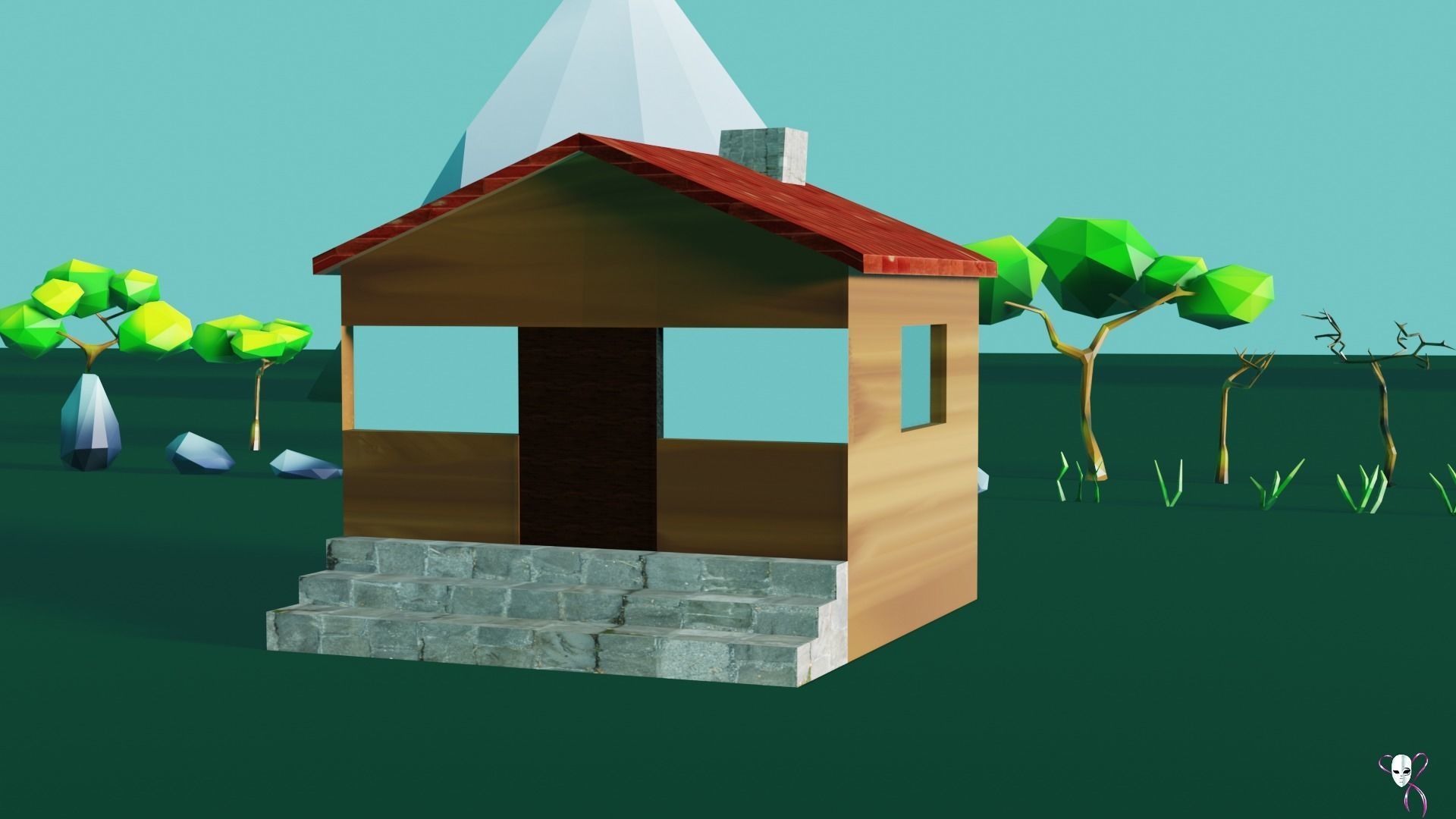 Low Poly Nature Spring Pack Low-poly 3D model_4