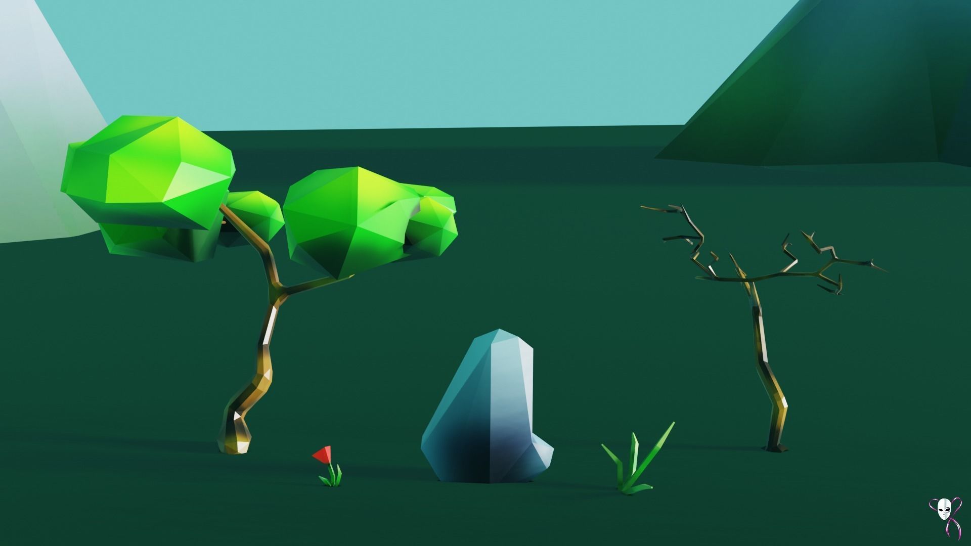 Low Poly Nature Spring Pack Low-poly 3D model_6