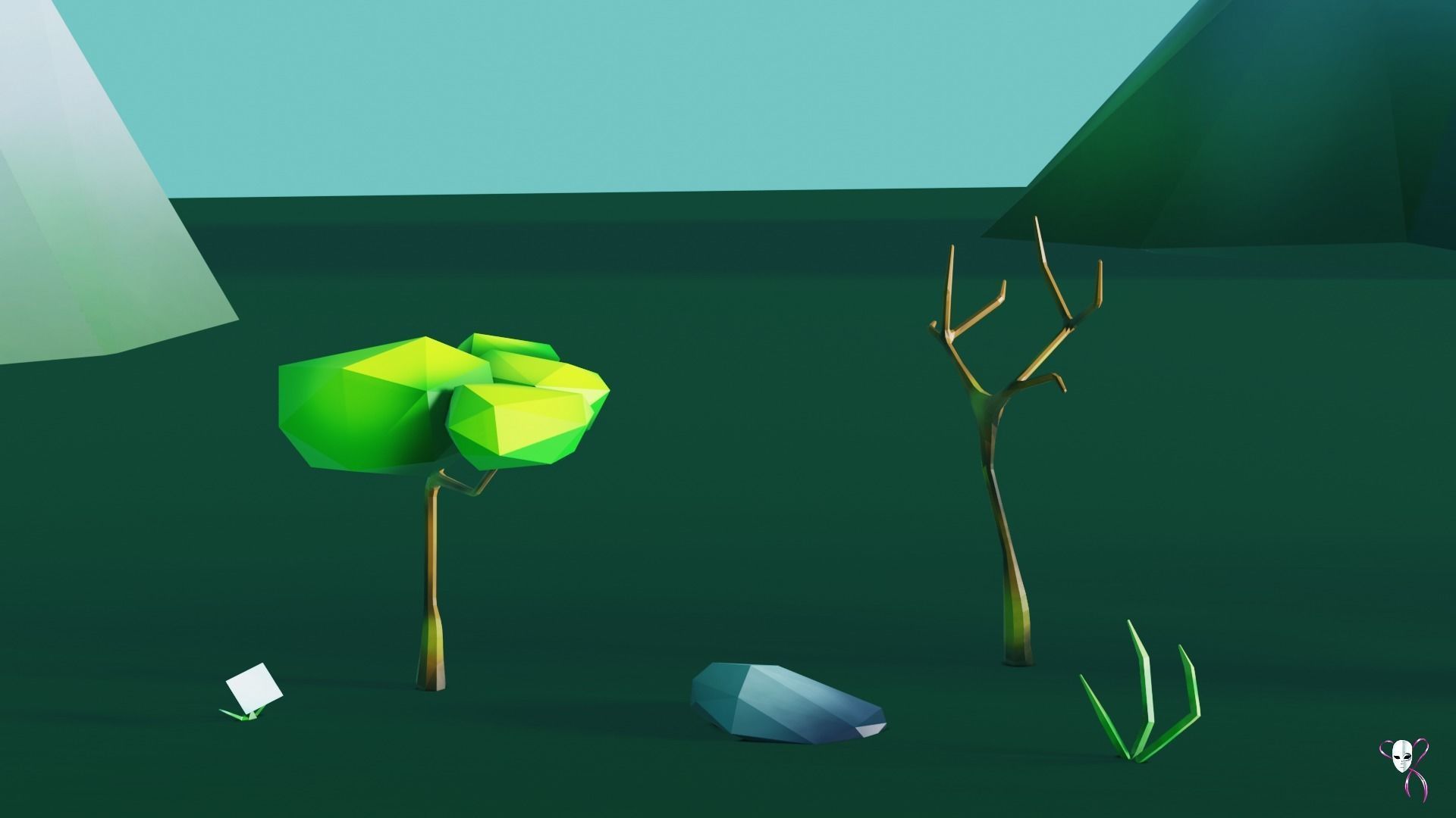 Low Poly Nature Spring Pack Low-poly 3D model_8