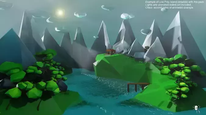 Low Poly Nature Spring Pack Low-poly 3D model
