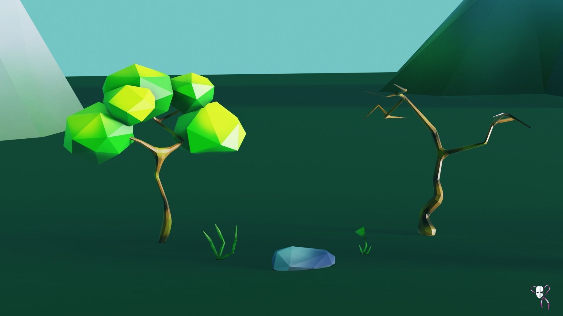 Low Poly Nature Spring Pack Low-poly 3D model_9